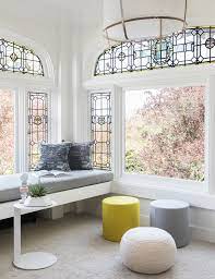 In The Details Designing Around Stained Glass Windows Coco Kelley Seattle Interior Design Interior Design Living Room Designs