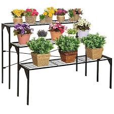 Amazon Large Modern Black Metal 3 Tier Shelf Flower Plant Display Stand Rack Freestanding Home Decor Shelves Diy Planters Pots Plant Stand Planting Flowers