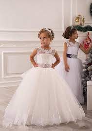 New White Ivory Wedding Party Baby Bridesmaid Tulle Princess Flower Girl Dress Robe Enfant Ceremonie Robe Princesse Mariage Princesse