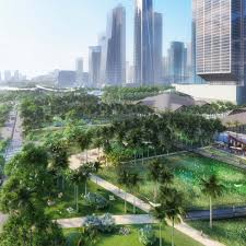A Super Campus Design By Tls Azpml Wins The Shenzhen Bay Super Headquarters Central Green Axis Campus Design Urban Fabric Landscape Design