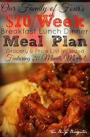 Our 70 Week Meal Plan For A Family Of Four Of 20 Minute Meals Budget Friendly Recipes Cooking On A Budget Budget Meals