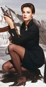 Following the tradition of double entrendre names. Famke Janssen Goldeneye Just For The Record I M Back To Rae Speedloader The Speed Loaders Are Indeed Much Fas James Bond Movies James Bond Girls Bond Girls
