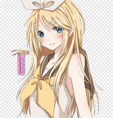 Download anime sub indo lengkap, list anime lengkap winter, spring, summer, fall 2020 terbaru, anime ongoing, movie, ova, ona,. Kagamine Rin Render Yellow Haired Female Anime Character Illustration Png Pngegg