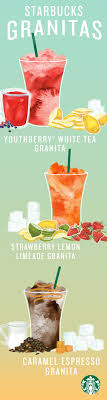 Meet The Starbucks Granitas Subtly Sweetened Shaved Ice Topped With Tea Lemonade Or Espresso Youthberry Whit Smoothie Drinks Starbucks Recipes Yummy Drinks