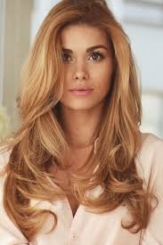 The long, straight, layered hair with bangs frames the the best stawberry blonde hair dye for at home use: Pin On Hair