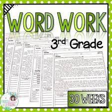This Packet Includes 30 Weeks Of Word Work For 3rd Graders Word Families Are Introduced In Short Stories Word Work Third Grade Word Work Activities Word Work