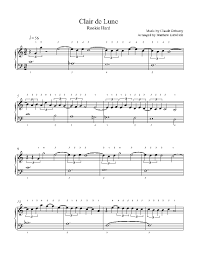 I really like that there are so many files to help you (sheet music, tuning note, accompaniment mp3, mp3 recording, youtube video, versions (normal and simplified) of the sheet music and sound. Clair De Lune By Claude Debussy Piano Sheet Music Rookie Level