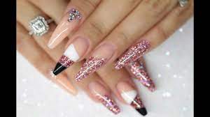 5% coupon applied at checkout. Acrylic Nails Notpolish Cut Out Design Pink Glitter Youtube
