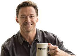 Hugh jackman has posted a lot of photos over the last few months, including various mask photos. Laughing Man Coffee