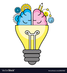 Idea Light Bulb Gears With Brain Cartoon Vector Illustration Graphic Design Download A Fre Light Bulb Graphic Design Light Bulb Vector Typographic Logo Design