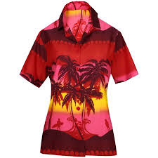 Women Shirt Top Hawaiian Beach Blouses Tank Casual Aloha Holiday Sport Boho