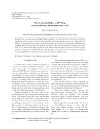 Pdf Microbiological Studies On Fly Wings Musca Domestica Where Disease And Treat