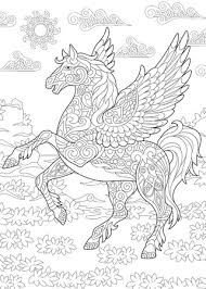Added this item includes single zip archive with: Coloring Page For Adult Coloring Book Pegasus Greek Mythological Winged Horse Flying Anti Stress Freehand Sketch Drawing With Doodle And Elements Ù…ÙˆÙ‚Ø¹ ØªØµÙ…ÙŠÙ…ÙŠ