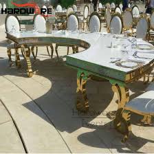 Enjoy pub style dining with our 36 round bar table. China Golden Stainless Steel Frame Banquet Hall Half Moon Shape Center Table China Stainless Steel Side Table 10 Seater Half Round Dining Table