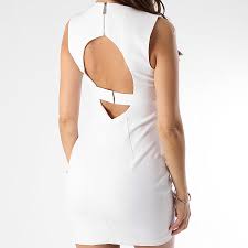 Robe jean pres du corps. Guess Robe Femme W0gk0f Wb4h0 Blanc Laboutiqueofficielle Com