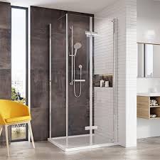 Full height shower doors and screens. Roman Innov8 8mm Glass Shower Enclosure Inward Opening Bi Fold Door With Fixed Side Panel Corner Fitting Independent 4 Life