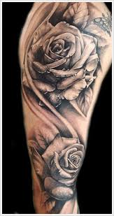 Stunning Very Detailed Black And White Roses With Water Drops Best Sleeve Tattoos Rose Tattoos For Men Rose Tattoo Sleeve