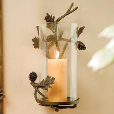 Handcrafted of strong materials, they are made to compliment your home's decor and appearance for years to come. Rustic Candle Holders Pinecone Wall Candle Sconce Black Forest Decor