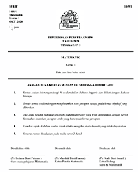 Documents similar to spmsoalansoalan spm 2014 matematik kertas 1. Soalan Peperiksaan Percubaan Matematik Kertas 1 Pahang Smk Seri Mahkota Kuantan Spm 2020