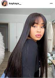 The piecey bangs will be able to make the long straight bob hairstyle suit with any face shape. Pin On Hair Work