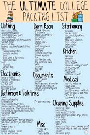 The Ultimate College Packing List College Packing Lists College Packing College Dorm List