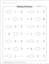 adding unlike fractions different denominators worksheets