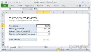 How To Use The Excel Pv Function Exceljet