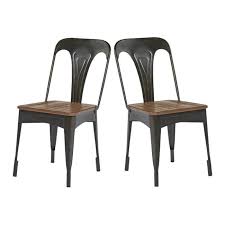 Boho Metal Cafe Chair With Barn Door Seat In Black Set Of 2 Metal Cafe Chairs Metal Kitchen Chairs Metal Dining Chairs