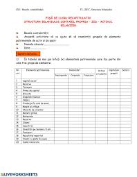 Bilantul contabil include datoriile in partea dreapta, iar. Fl 1 Rec StructurabilanÈ›ului Ixe Worksheet
