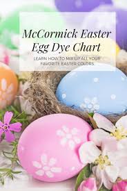 Easter Egg Dye Color Chart Mccormick Infographic Holiday
