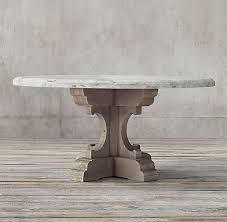 Carrara Marble Top With An Ornate Solid Oak Pedestal Base Round Marble Dining Table Round Dining Table Dining Table