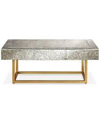 Solid wood, glass special features: Nathaniel Antique Mirrored Brass Coffee Table