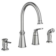 It contains a 360 degree spout and includes a soap dispenser and side spray for easy cleaning. Best 4 Hole Kitchen Faucets In 2021