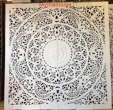 Gran Rey Blanco Cabecero Mandala Pared Art Panel Boho Cabecera Etsy Wooden Wall Art Panels Bohemian Headboard Mandala Wall Art
