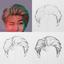 Hair Steps There Is No Right Or Wrong Way To Draw Hair This Is Just What Works Best For Me Step 1 Lightly Sketc Drawings How To Draw Hair Lips Sketch