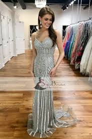 Silver Rhinestone Shiny Prom Dresses Spaghetti Mermaid Prom Dress Prom Dresses Pd0433 Backless Prom Dresses Prom Dresses Long Mermaid Grey Prom Dress