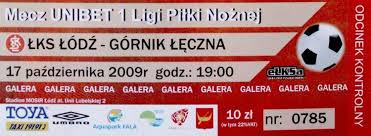 W łodzi łks podejmuje górnika łęczna. Bilet Lks Lodz Gornik Leczna I Liga 17 10 2009 Bilety Ligowe Polskie Antykwariat Sportowy Ksiazki Pamiatki Sportowe Gadzety Klubowe