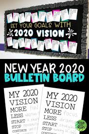 2020 Bulletin Board For New Year Goal Setting Bulletin Board Goals Bulletin Board School Bulletin Boards