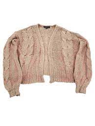 We did not find results for: Almost Famous Womens Soft Knit Beige Long Sleeve Short Cardigan Sweater M