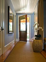 Learn how to install wainscoting (also known as beadboard) in the bathroom or any room of your house! Traditional Blue Entryway With Beadboard Ceiling Hgtv