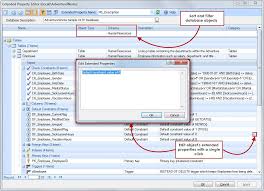Self Documenting Sql Objects Include Custom Descriptions In The Database Documentation Derived From Extended Properties That You Sql Lookup Table Sql Server