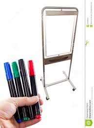 Flip Chart And Coloured Pens On White Stock Photo Image Of