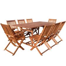 Wooden Garden Furniture Set Outdoor Patio Dining Table 8 Folding Chairs Hardwood Garden Furniture Sets Outdoor Dining Set Patio Dining Set