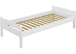 Erwachsene menschen in kleinen wohnungen schlafen darin ebenso gut wie kinder und jugendliche im kinderzimmer des elternhauses. Einzelbett Kiefer Weiss 90x200 Futonbett Jugendbett Massivholz Bettgestell Rollrost 60 31 09w Einzelbetten Betten Mobel Erst Holz