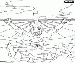 Avatar the last airbender coloring pages gallery aang from avatar the last airbender coloring page. Aang With A Flying Artifact Coloring Page Printable Game