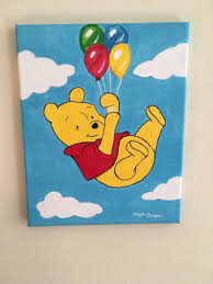 Cute Winnie The Pooh With Balloons Inspired 8x10 Acrylic Etsy 810296157941539541 Disney Canvas Art Cute Paintings Small Canvas Paintings