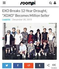 There's a whopping difference of six million sales between the first spot and the last spot. V Twitter Exo Is The First Million Seller Group In 12 Years And Revived Korean Physical Market From The Drought Weareoneexo