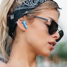 Music Girls Earpods Happy Plugs Joy Blue