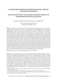 Check spelling or type a new query. Pdf Uji Falsifikasi Konsepsi Ketahanan Nasional Sebagai Geostrategi Indonesia