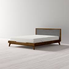 This queen platform bed is a modern take on the wingback design, showcasing a bold headboard in your choice of gray, beige, white or blue. Merrinda Upholstered Platform Bed Reviews Allmodern Platform Bed Designs Platform Bed Low Platform Bed